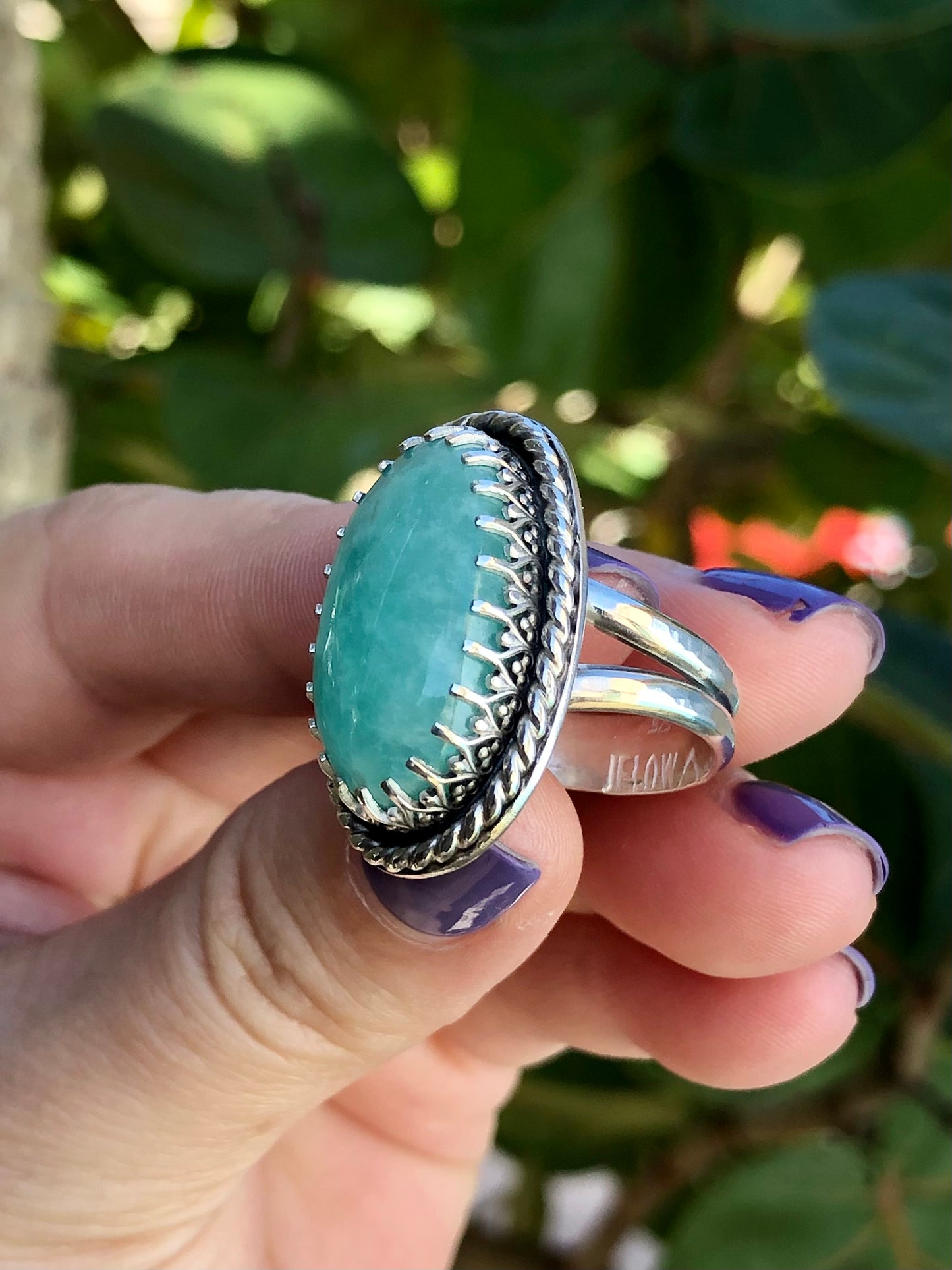 Amazonite Sterling Silver Ring SIZE 7.75