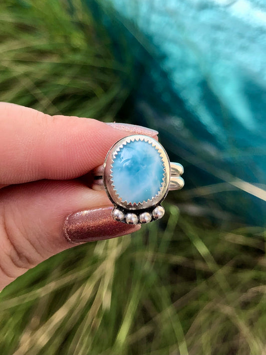 Larimar Sterling Silver Ring SIZE 6.5